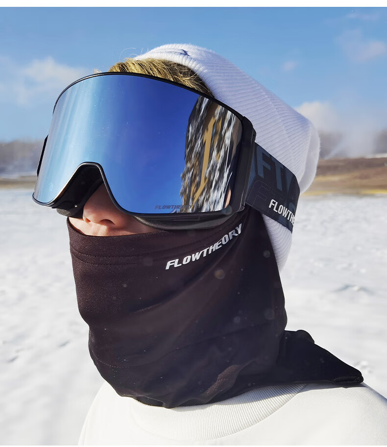 Flow Theory Ski Face Mask Cold Weather Windproof Warm V Face Neck Guard Layered Mask Autumn Winter Skiing Outdoor Riding Equipment 8