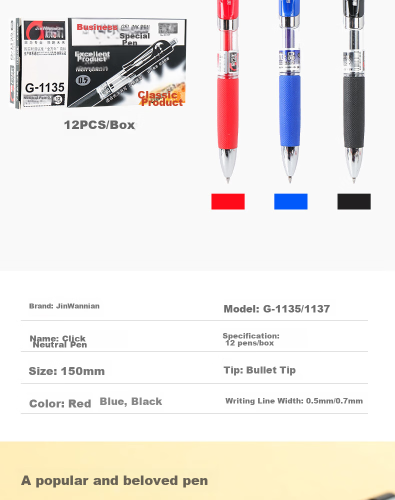 Genvana [12 Retractable] 0.5mm Red Gel Pen Comfortable Writing Push-Button Classic Bullet Tip Signature Pen for Training Exams Practice Office G-1326 4