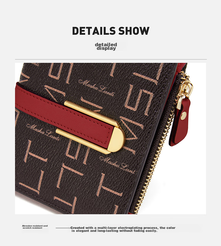 MashaLanti Ladies' Wallet, Luxury Short Purse for Women, Coin Purse And Card Holder Two-In Practical Mother's Day Gift 25