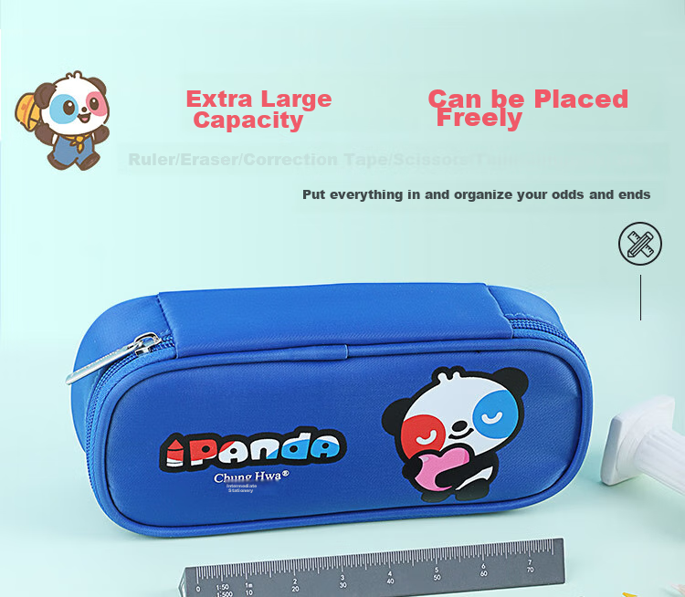 Zhonghua Panda Series Large Capacity Pencil Case for Students / Multifunctional Stationery Box / Red Double-Layer Pencil Storage Box / Children's Day Gift P2003-1 3