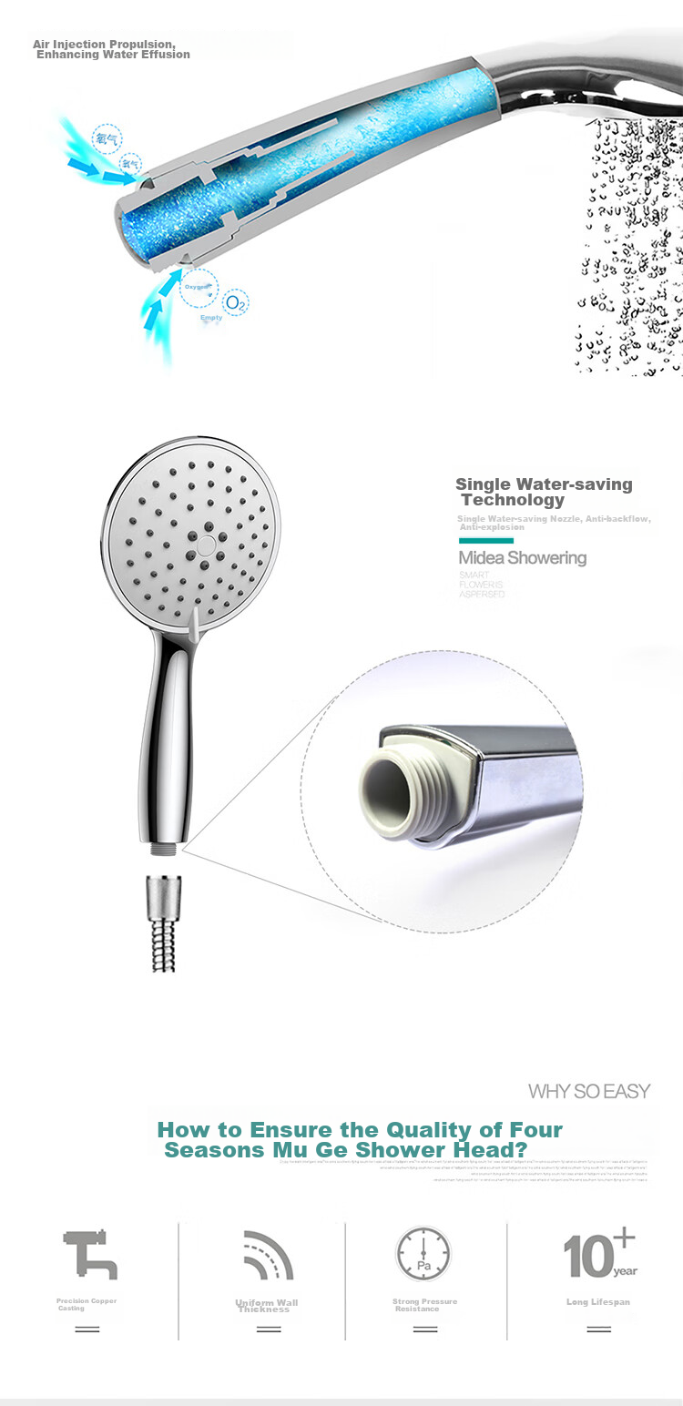 MICOE Shower Set Gun Gray Hot and Cold Shower Set Bathroom Pressurized Shower Head Full Set M-A130 8