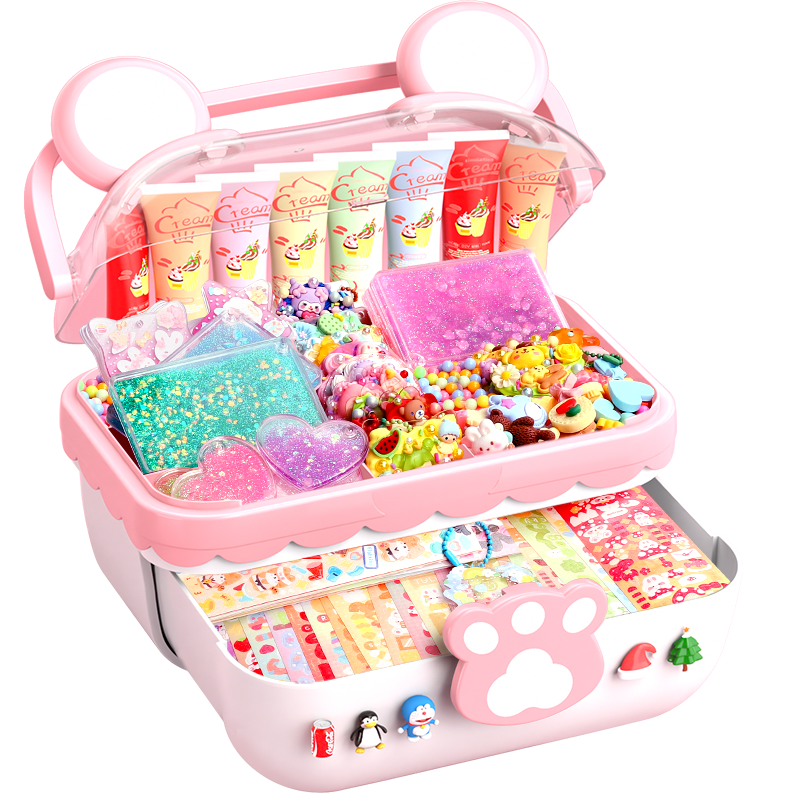 BEIBITONGHUA Sand Art Brick Guka Cream Glue Complete Tool Set, Toy for Girls, Birthday Gift, DIY Handmade Sticker Painting