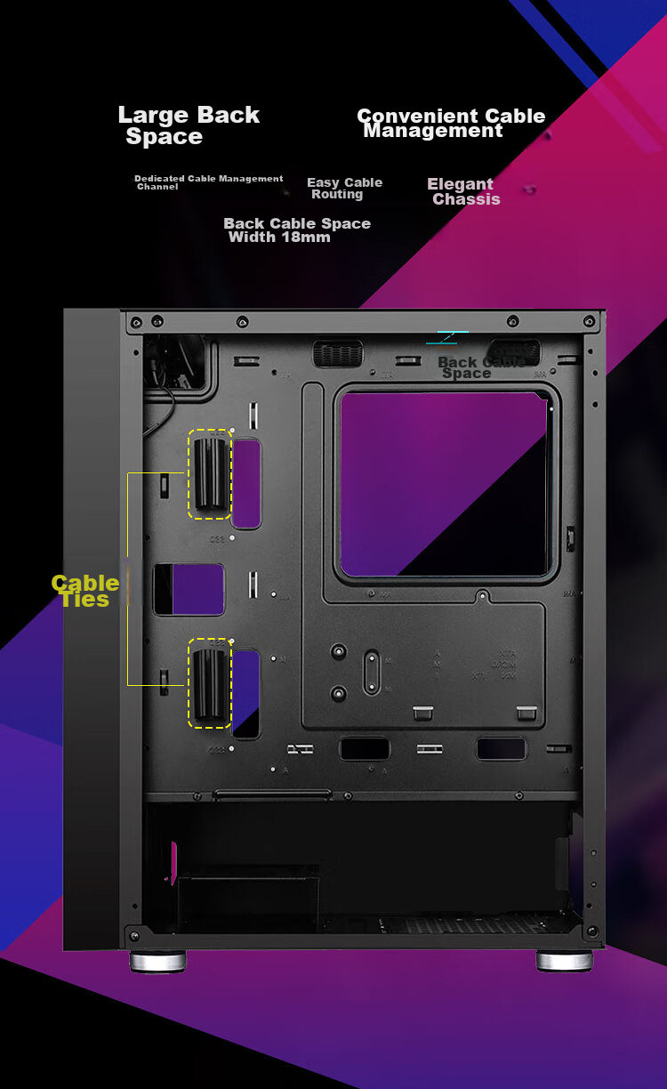 SAMA Zhuqueair Desktop Computer Case, Front Iron Mesh/Double-Sided Cooling Holes/6 Fan Positions/Wide Hardware Support/ATX Motherboard 240mm Water Cooling Vertical GPU Installatio 12