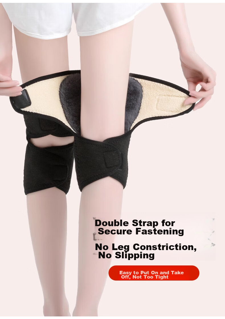 Chidong Knee Pads for Men And Women, Warm Knee Protectors, Cold And Windproof Gear, Fleece-Lined for Elderly, Black, One Size Fits All, Pack of Two 7