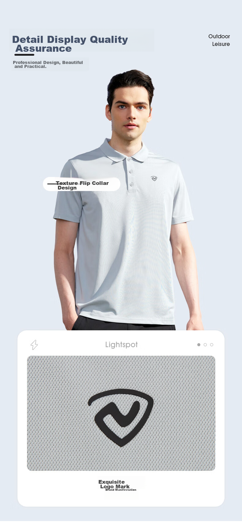 NORTHLAND Spring And Summer Short-Sleeve Polo Shirt for Men, Outdoor Breathable Quick-Dry Collared T-Shirt, Pure Black, Size M (170cm) 6