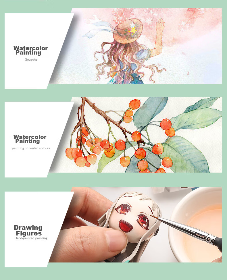 [Lowest Price Online, Real Bargain Live Stream] Liupintang Wolf Hair Ultra-Fine Line Drawing Pen Set with Soft Tip for Painting Acrylic Oil Chinese Watercolor Gouache Calligraphy Brush Fine Line Art Supplies for Students' Detailed Work And Outline Drawing, Black, 10 Pieces 13