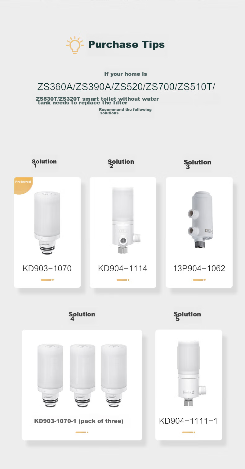 JOMOO Smart Toilet Pre-Filter, Household Waterless Tank Filter, Water Purification Filter, KD904-1111 7