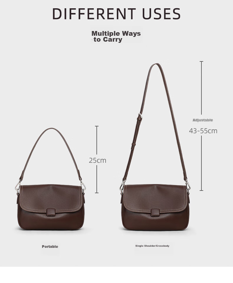 Viney Leather Crossbody Brand Handbag, Women's Large Capacity Shoulder Messenger Bag, Practical Birthday And Mother's Day Gift for Mom 12