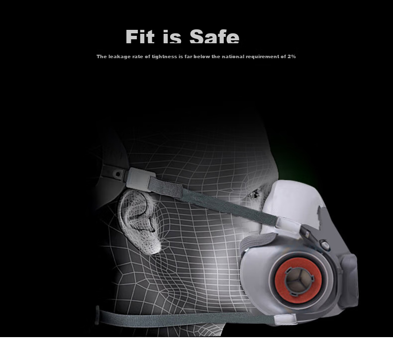 3M Gas Mask Respirator Dust Mask 6200 + 2 Pieces 2091CN Filter Cotton P100 Grinding Industrial Dust Welding Smoke-Specific Firefighting Mask 7