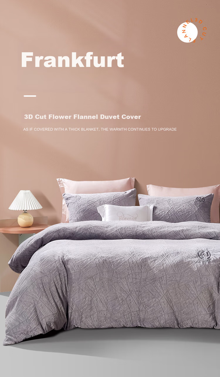FUANNA Single Duvet Cover, Flannel Anti-Static Double-Sided Plush Quilt Cover, Winter Fleece-Lined Double Bedspread for 1.8-Meter Bed 1