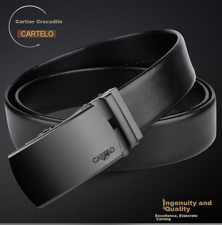 CARTELO Men's Automatic Buckle Leather Belt, Business Casual Versatile Waistband for Young And Middle-Aged Men, Gift for Boyfriend 8