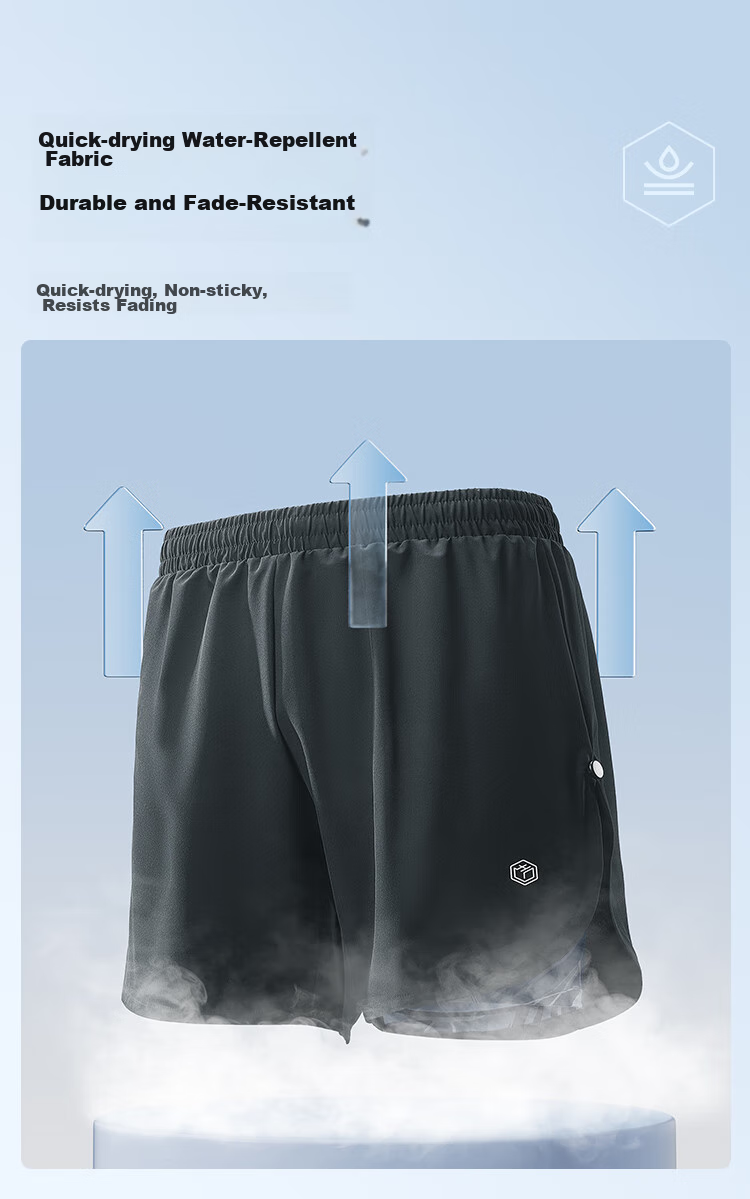 JD Original Men's Shorts, Beach Shorts, Quick-Drying, Suitable for Water Activities, Large Size Sports Pants, Summer Swimming, Anti-Embarrassment, Black, Size L 10