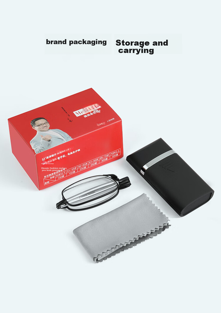 Mr. PuTian Anti-Blue Light Reading Glasses for Men And Women, Compact Foldable Portable Imported High-Definition Genuine Reading Glasses, 2.5 Diopter 12