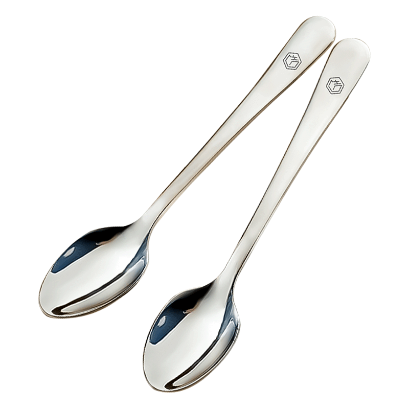 JD Original Spoon, Soup And Rice Spoon, 304 Stainless Steel Food Grade Tableware, Dessert Spoon [Durable], Set of 2