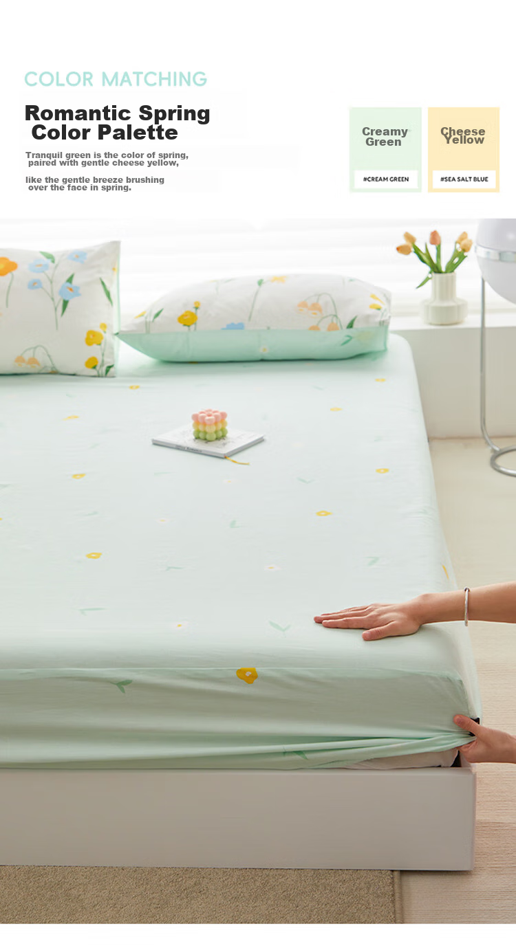 Dohia Bed Sheet Single Piece, Pure Cotton Full Coverage Non-Slip Bed Cover, Mattress Protector Dust Cover for Simmons Mattress, 1.8x2 Meters 4