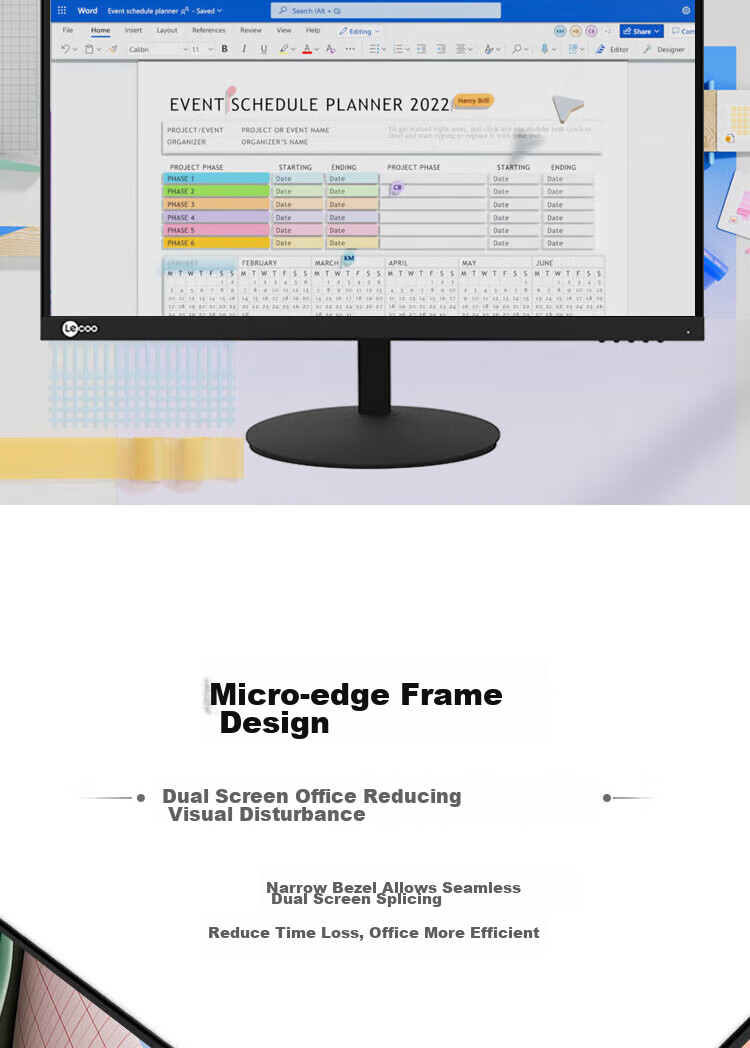 Lecoo Lenovo 27-inch Curved 75Hz Full HD Narrow Bezel Wide Color Gamut Eye Protection Low Blue Light 1500R Curvature Office Gaming Monitor B2724C 9