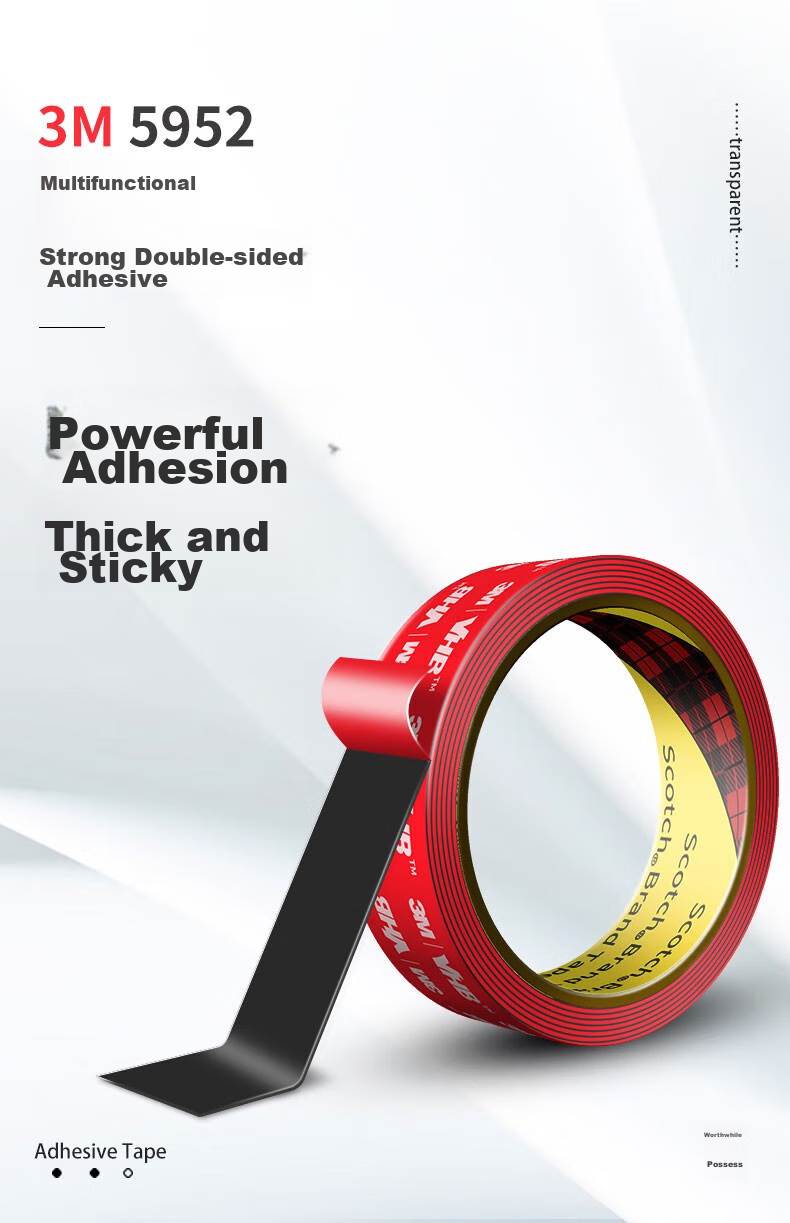 3M Double-Sided Tape, Strong Adhesive, Traceless, Black, Heat-Resistant, for Office And Study/ETC Use/home Use/stick Spring Festival Couplets 5952 20MM* 3M 1