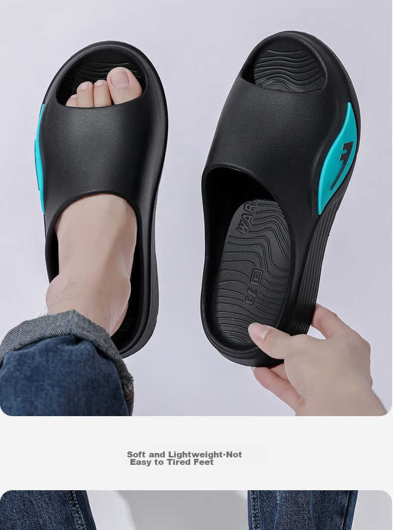 Huili Slippers for Men, Summer Outdoor Non-Slip Beach Shoes, Home Sports Sandals, HL0231 White, Size 42-43 11