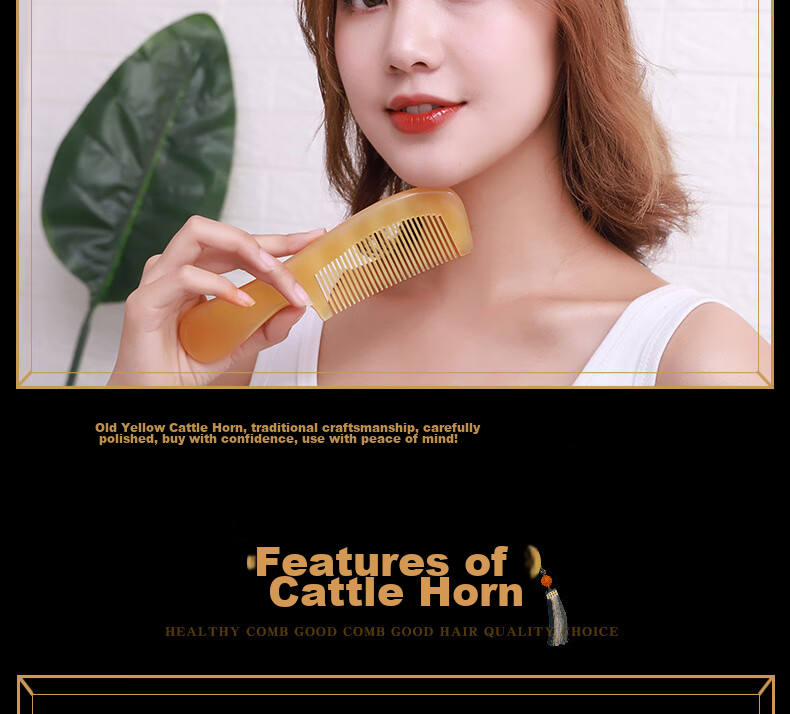 JEPPE Natural Ox Horn Comb, Detangling Comb, Hair Brush, Anti-Static Styling Comb, Gentle on Hair, Birthday Gift for Girlfriend 28
