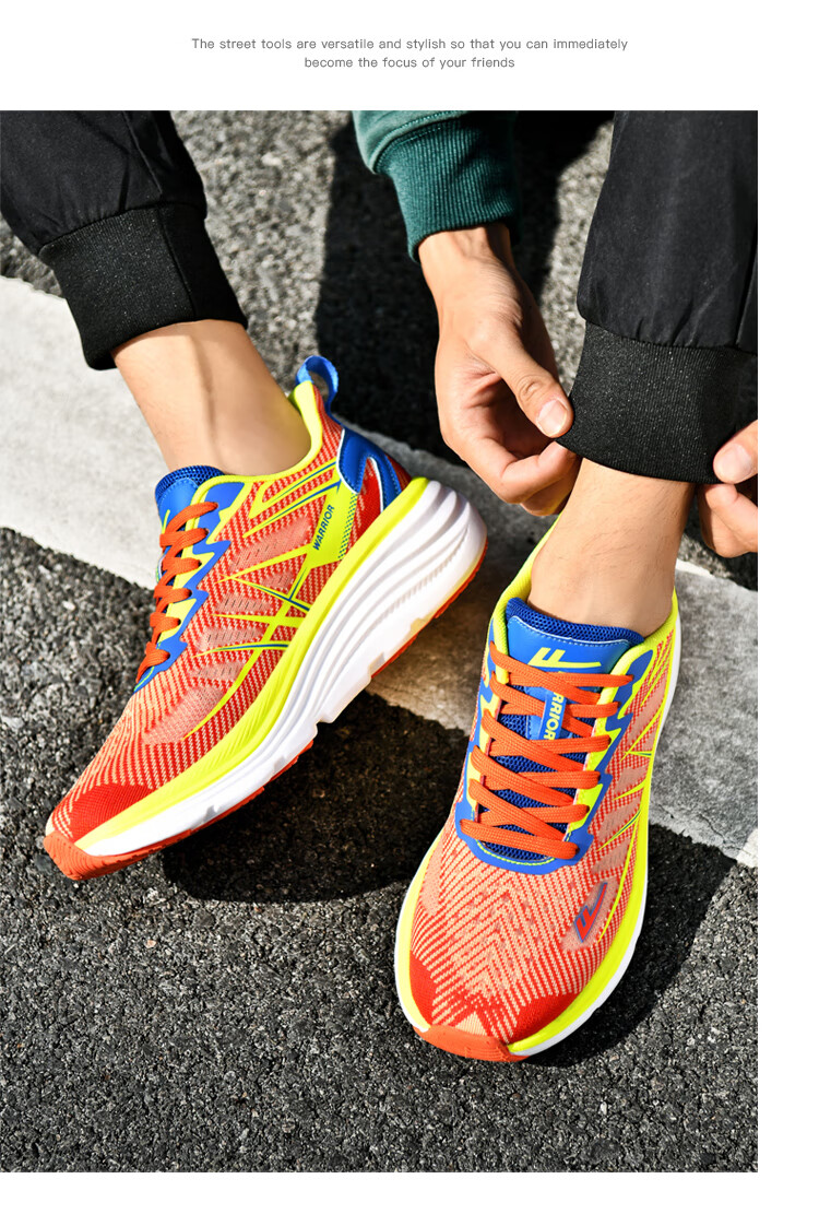 Warrior Running Shoes for Men, Lightweight Shock-Absorbing Versatile Breathable Mesh Casual Sneakers KGH3090 Green-Black 40 13