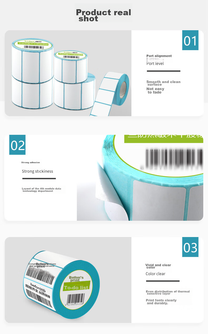 Befon Waterproof, Oil-Proof, And Scratch-Resistant Thermal Label Printing Paper, 40mm*30mm, Self-Adhesive Surface, Electronic Scale Barcode Paper, 800 Sheets 5