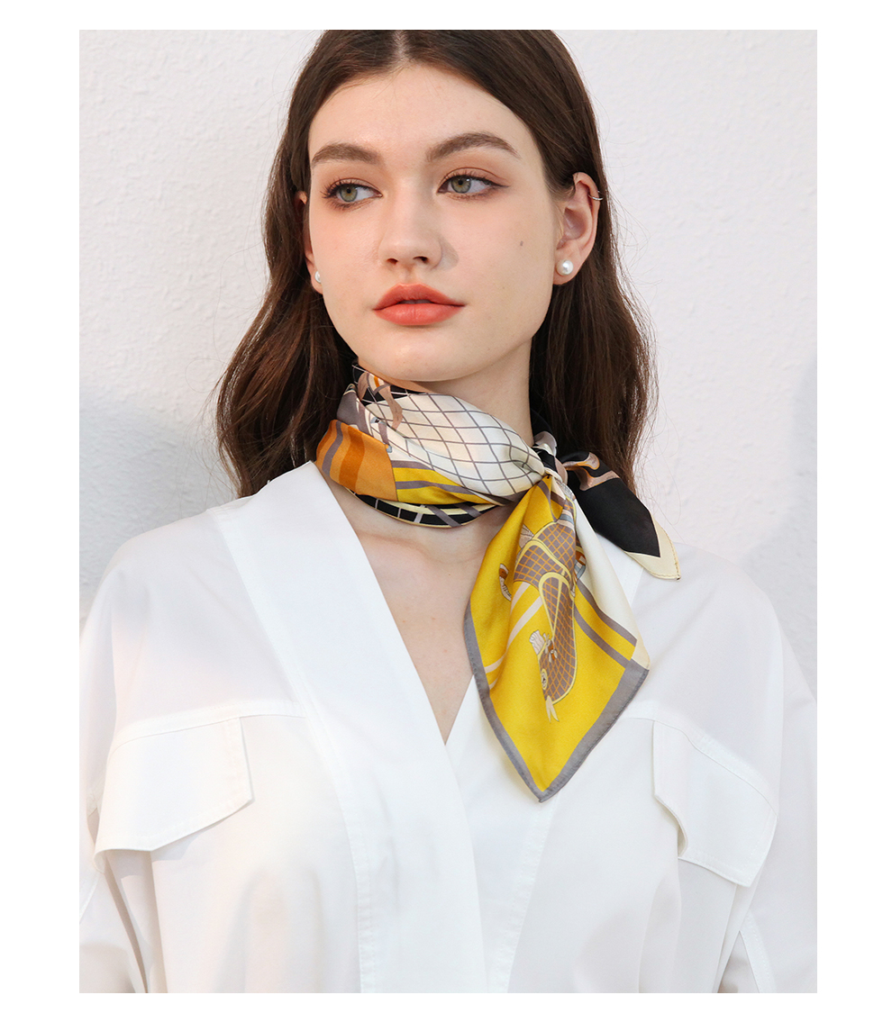Hangsilu Silk Scarf for Women, Zodiac Year Scarf, Mulberry Silk Necktie, Birthday Gift, Mid-Autumn Festival Gift for Mom And Teachers 11