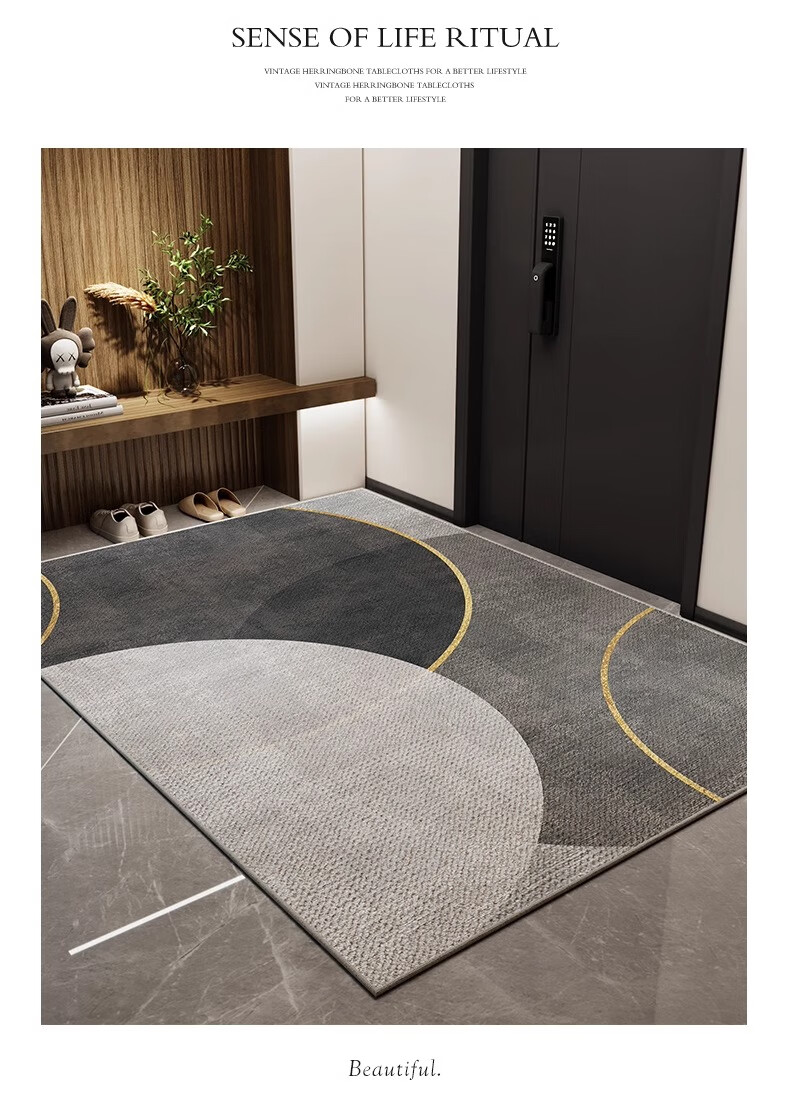 Yinshang Japanese Style Entryway Door Mat Low-Maintenance Entrance Rug Wabi-Sabi Aesthetic High-End Durable Doormat 9