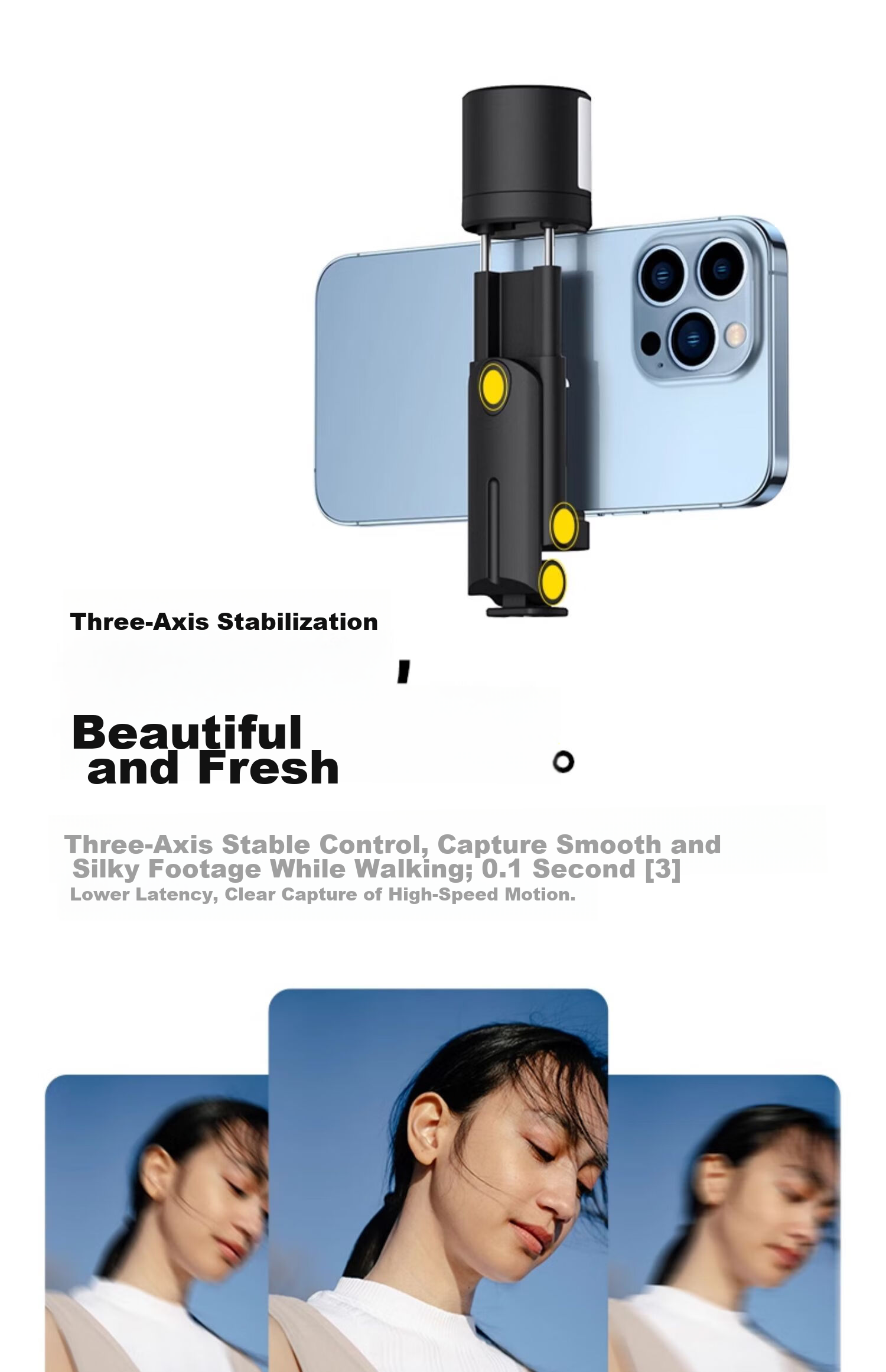 LINGCHEN Selfie Stick Tripod, Handheld Selfie Device, 360-Degree Rotation, Fully Automatic, Multifunctional, Anti-Shake, Phone Floor Stand, Outdoor Photography, Portable LC-Q12S Photography Handle 14