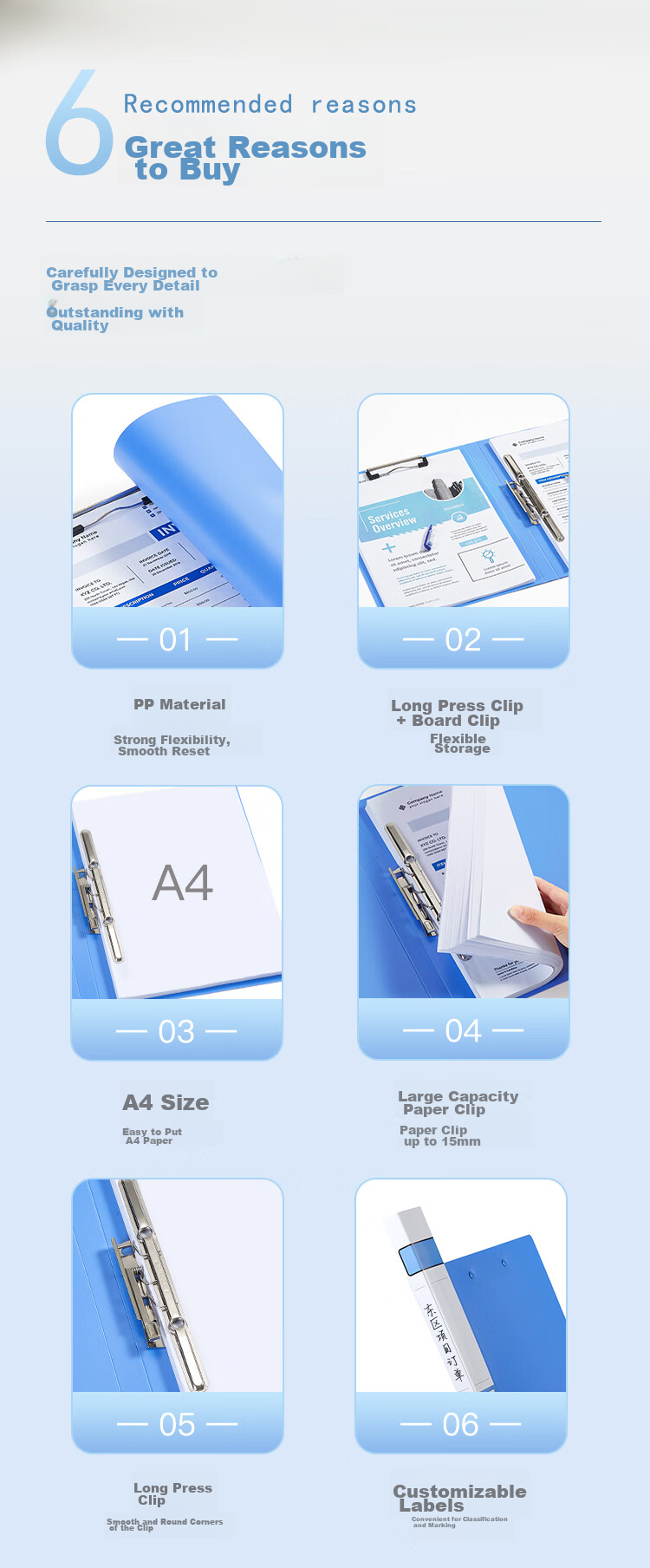 COMIX File/folder/long Folder + A4 Board Folder, Blue A604 1