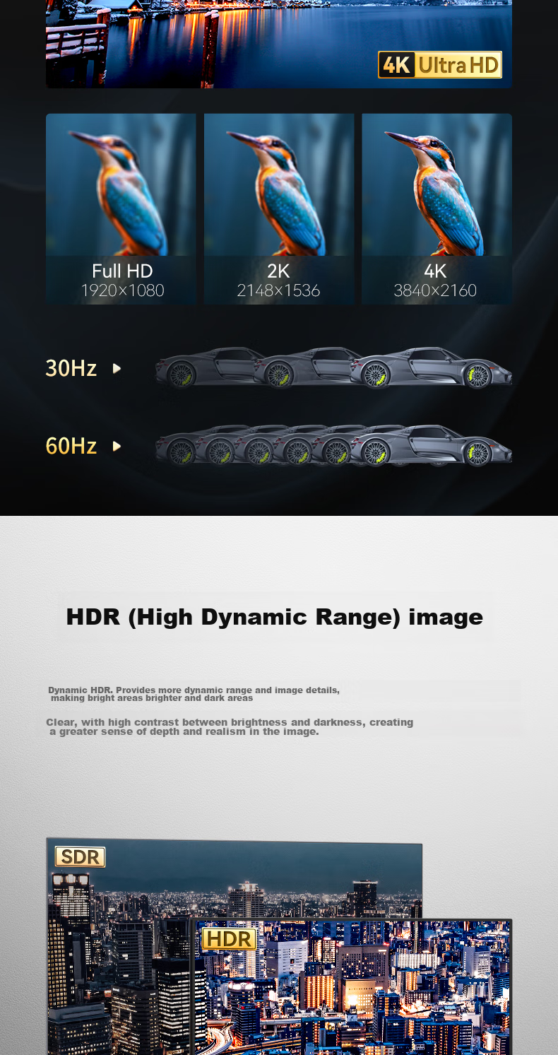 DTECH Fiber Optic HDMI Cable Version 2.0, 4K60Hz, for Engineering And Renovation, Connecting Computer Set-Top Box to TV, Monitor, Projector, Home Use, 3D High-Definition Cable, 10 Meters, DT-HF2010 7