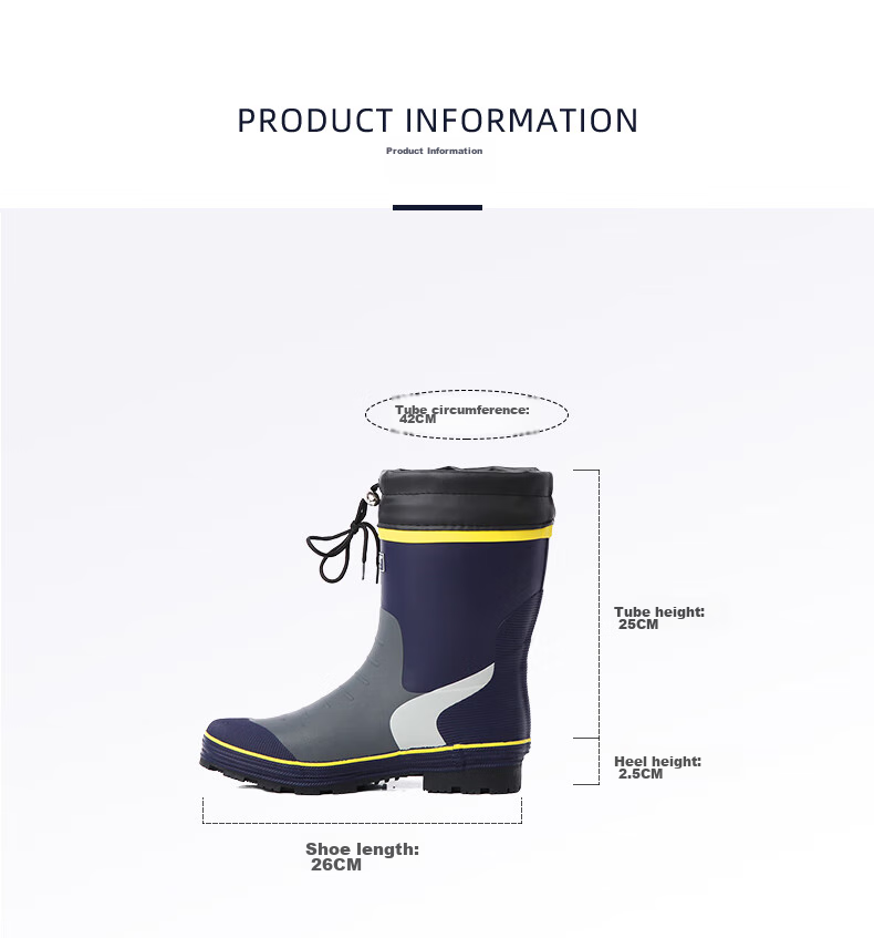 Jolly Walk Water Shoes, Rain Boots for Men, Mid-Calf Waterproof Fishing Boots, Rubber Overshoes, Galoshes JW219 Red And Black 45 9