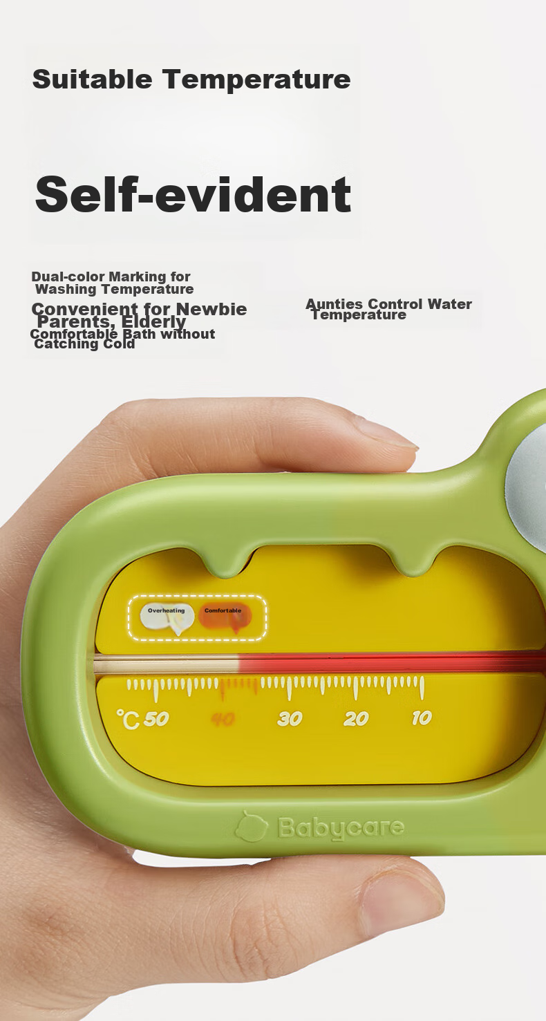 Babycare Baby Bath Water Thermometer, Children's Bath Temperature Tester, Home Use Bath Thermometer, Little Dinosaur Design, Moss Green Color 4