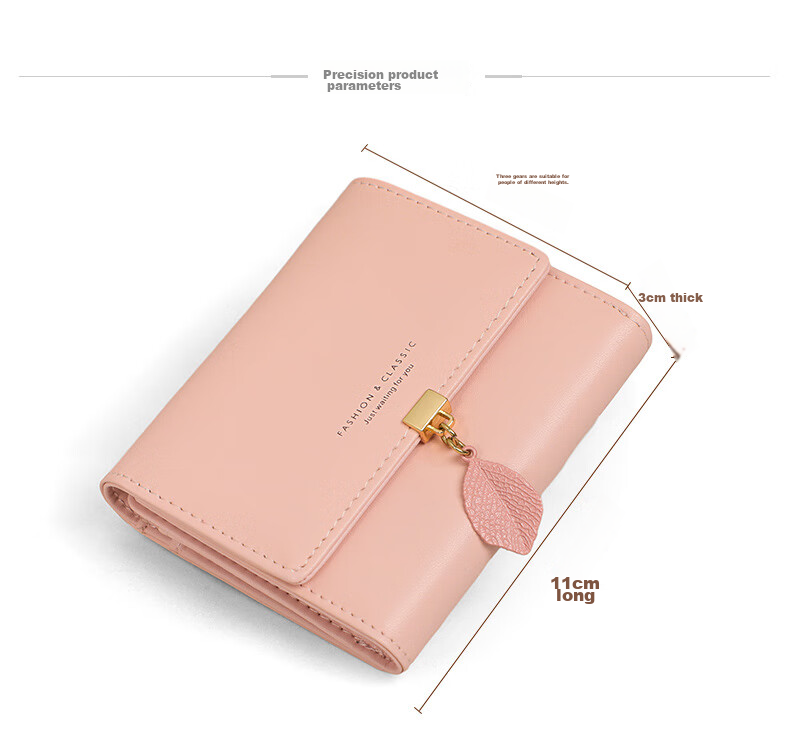 Viney Leather Women's Wallet, Short Foldable Multi-Card Holder Purse, Light Luxury Multifunctional Large Capacity Student Coin Purse 8
