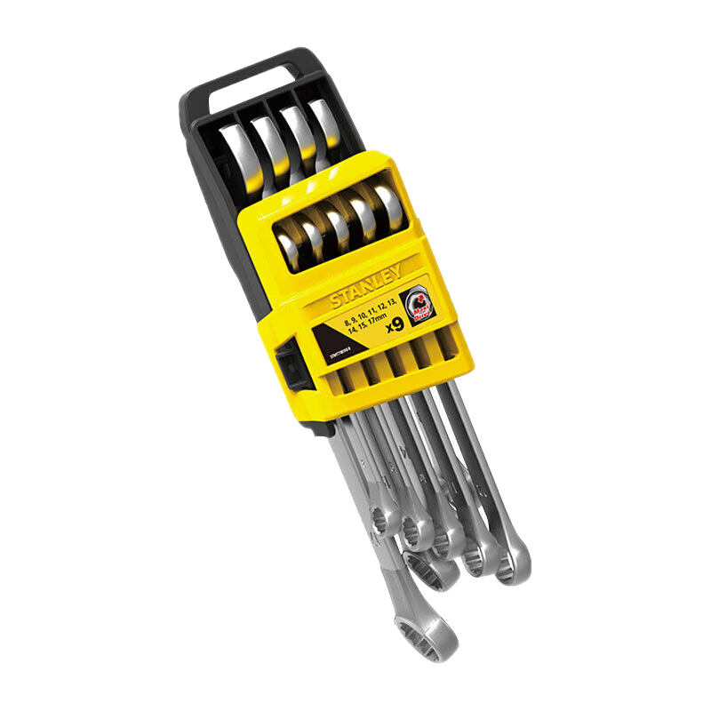STANLEY 9-Piece Dual-Use Wrench Set 8-17mm Household Combination Open-End and Box Wrench Set STMT78098-8-23