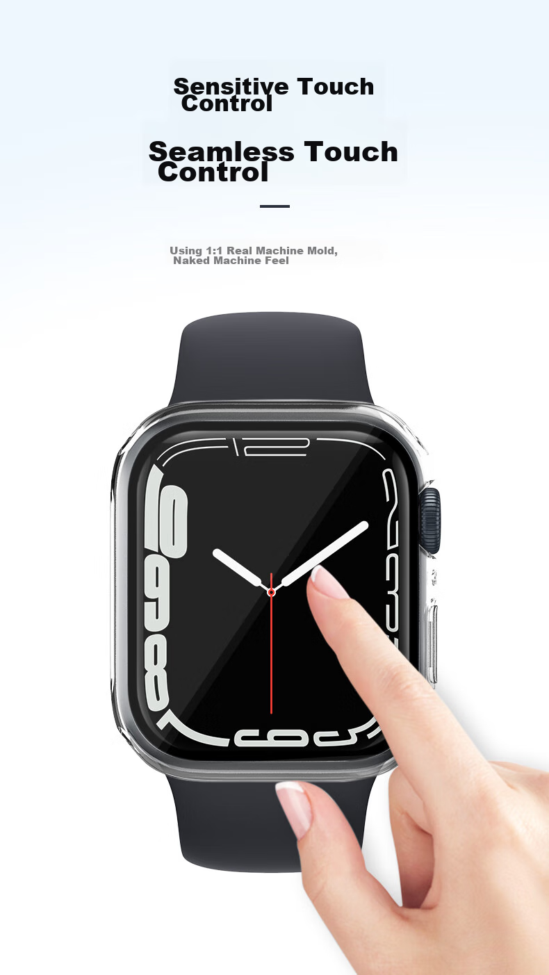 Binghong Compatible with Apple Watch SE 3 Case, Apple Watch SE 2 1 IWatch S6 S5 S4 Case, Hollow TPU - Transparent Color 44mm 8