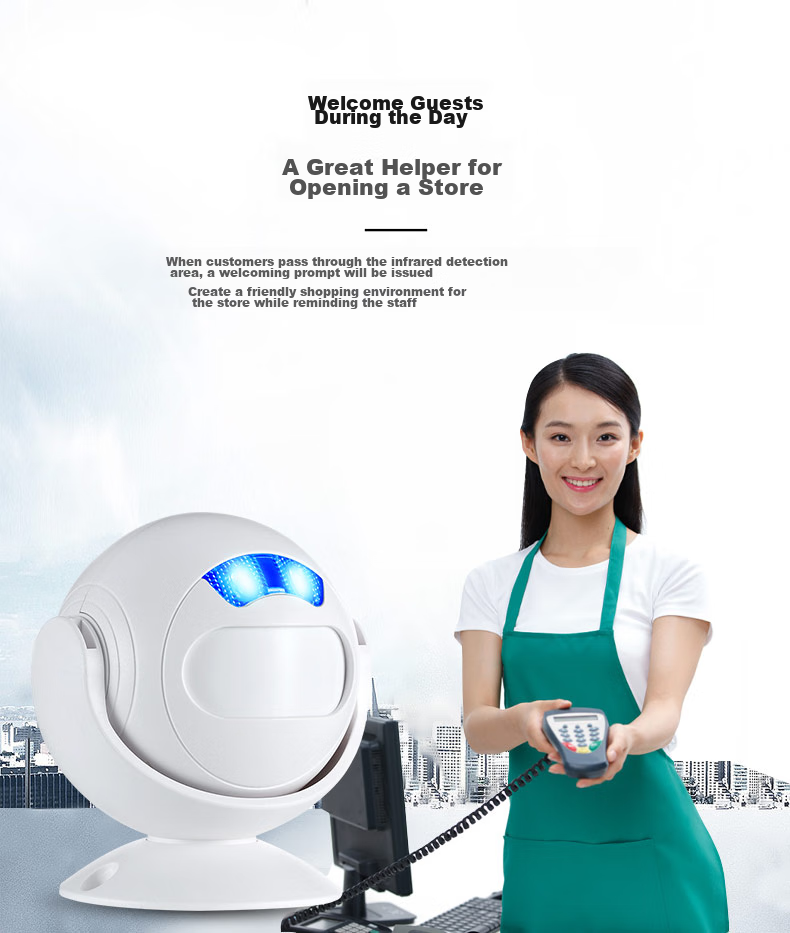 LFang SF23 Doorbell, Welcome to Visit, Entrance Shop Greeting Device, Voice Customized Reminder, Infrared Anti-Theft Alarm 5