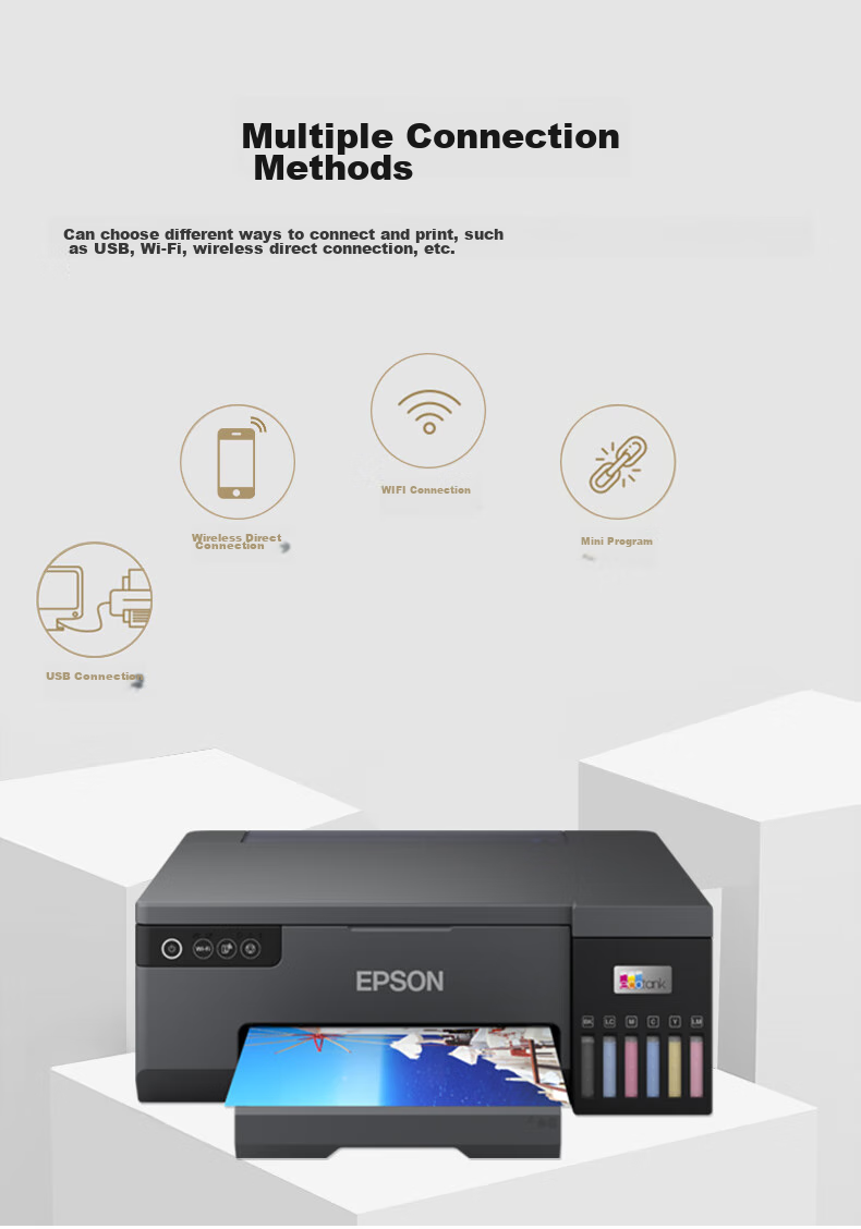 Epson L8058 A4 Ink Tank Color Inkjet Printer for Home Use, 6-Color Photo Original Continuous Ink Supply for Printing Studios, Supports WiFi Wireless 8