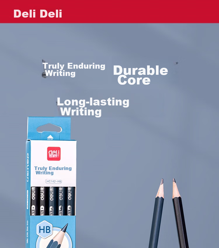 Deli Zhen Nai Xie Hexagonal Writing Pencil HB (10 Pieces/box), Drawing, Writing Practice, Doodling, HC142-HB, Student Back-To Stationery 1