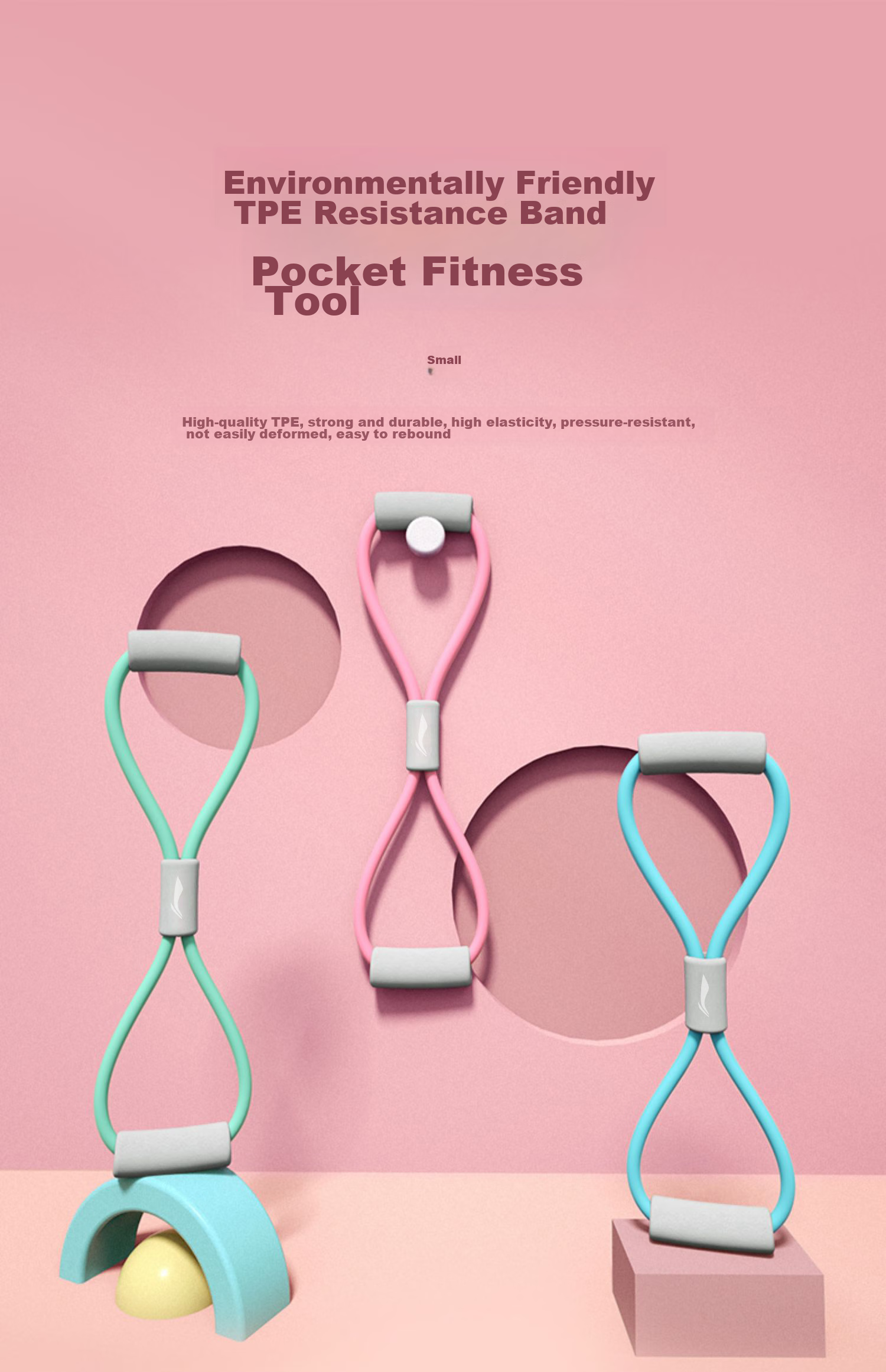 Li-Ning Elastic Band Fitness Figure-Eight Pull, Yoga Rope for Women's Back Stretching Equipment, Shoulder Opener And Chest Expander 7