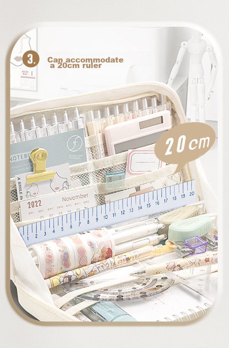 Jianfan Large Capacity Transparent Pencil Case, Stationery Box for Middle And High School Students, Elementary School Children's Pencil Case, High-Quality Multifunctional Storage Bag, Essential School Supplies for Boys And Girls in The Back-To Seaso 8