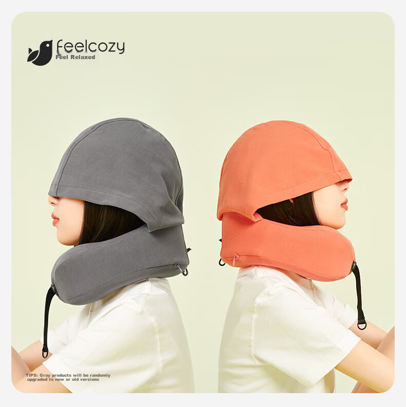 Jueqingsong U-Shaped Pillow, Airplane Neck Pillow, Travel Pillow, Memory Foam Snail Portable Hat Neck Pillow, Space Gray 19