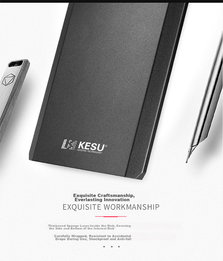 KESU 1TB Portable Hard Drive, Encrypted, USB3.0, K208-Hot Blood Red, 2.5-Inch External Storage 3
