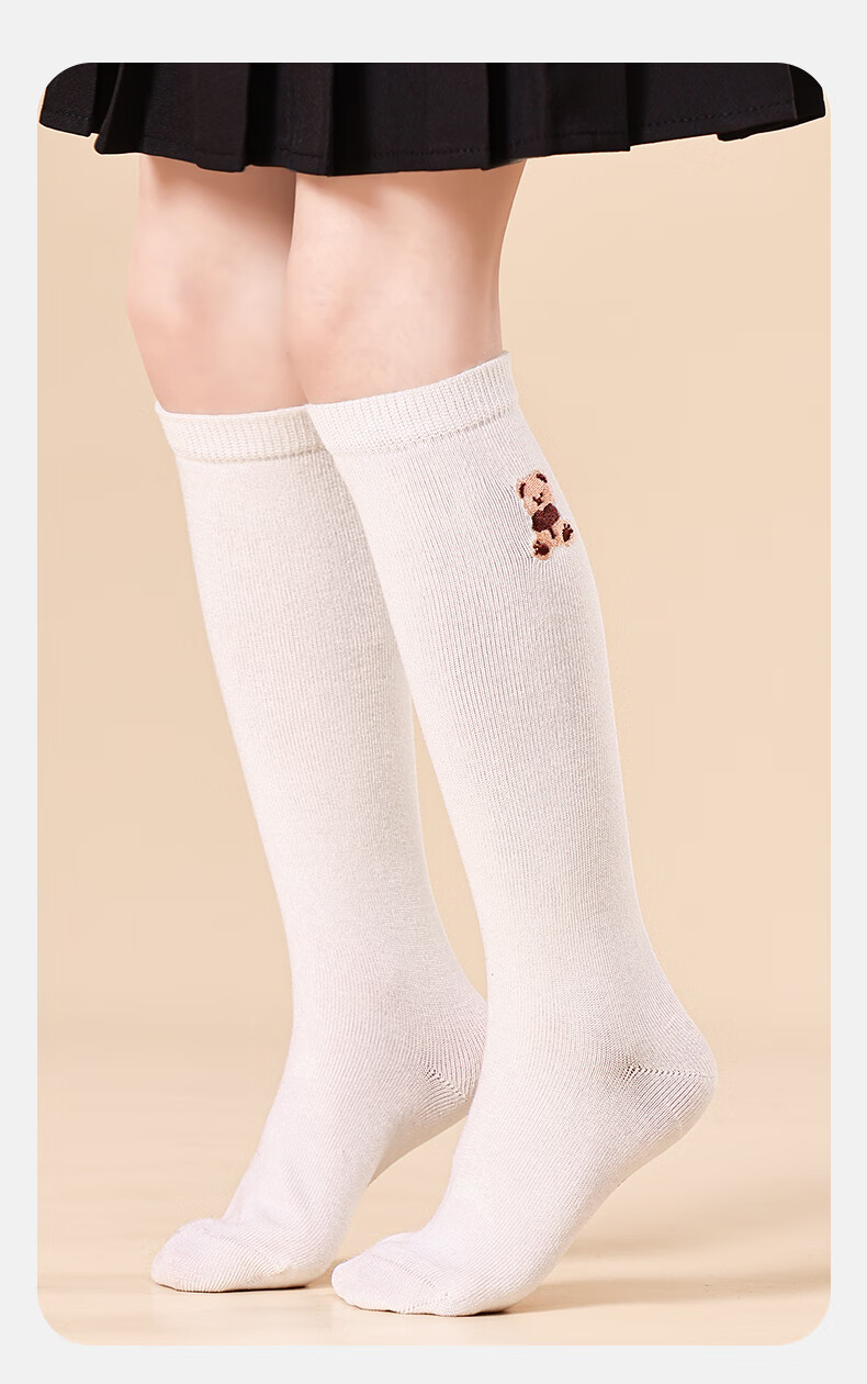 Zhiyouban Girls' Mid-Calf Socks, Children's Long Socks, Baby High Socks, Little Girls' Preppy Style Cotton Socks, Thin Spring And Autumn Long Socks 5