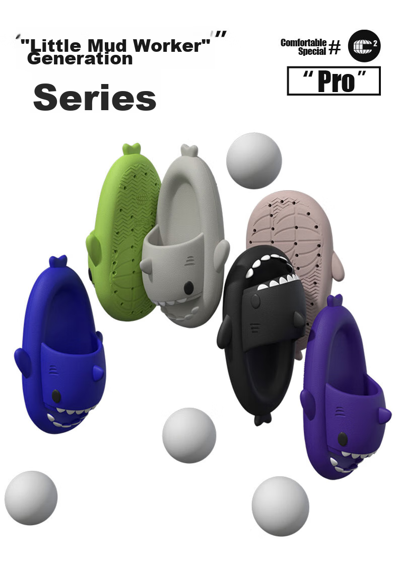 Chikoku Shark Slippers for Men And Women, Summer Indoor Thick-Soled EVA Non-Slip Couple Sandals, Suitable for Home Wear Or Outdoor Use 1