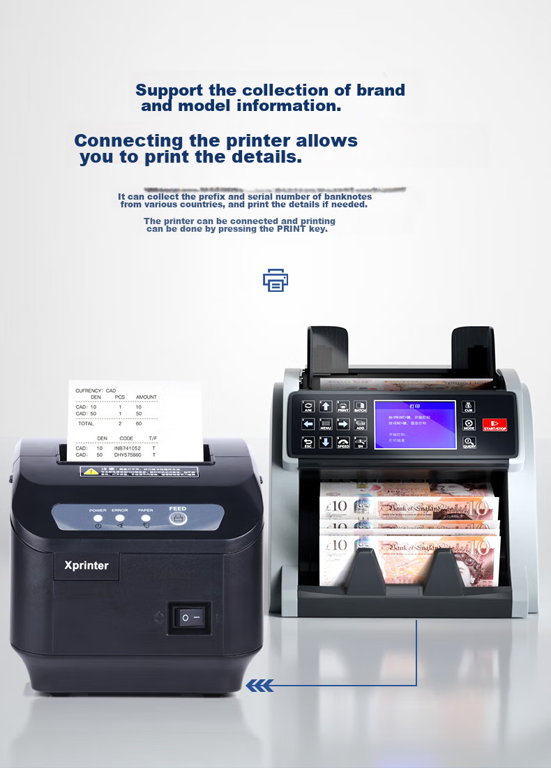 Weirong Multi-Currency Currency Counter for USD, EUR, GBP, JPY, AUD, CAD, INR Bill Sorting Machine WR-M998 6