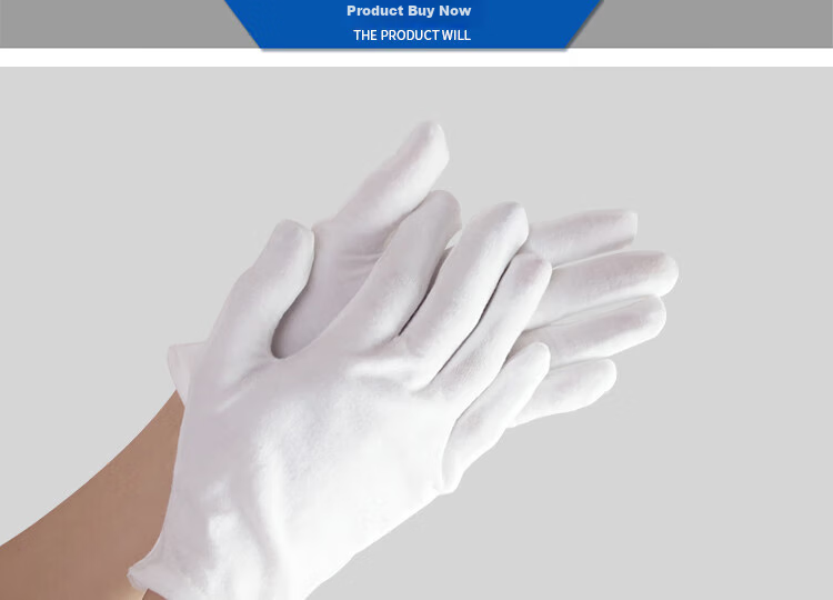 Beifute White Cotton Gloves, Breathable Driving Gloves, Thin Work Gloves for Antiques, Jewelry Handling And Performance, Thickened And Enlarged Version, 6 Pairs 12
