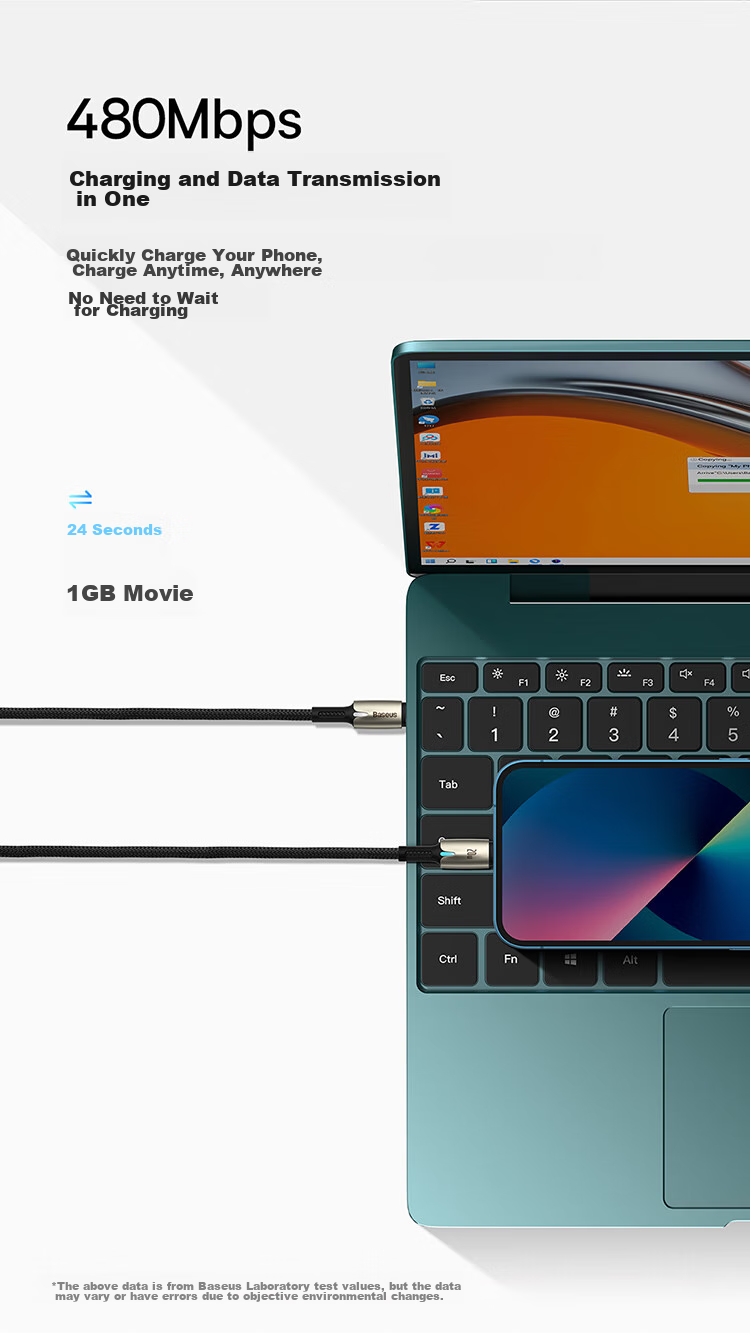 Baseus Apple Data Cable, PD Fast Charging Cable, 20W Charging Cable, Suitable for IPhone14/13/12ProMax/xs Phones, Car Charger with Night Light, Braided Extended, 2 Meters Black 18