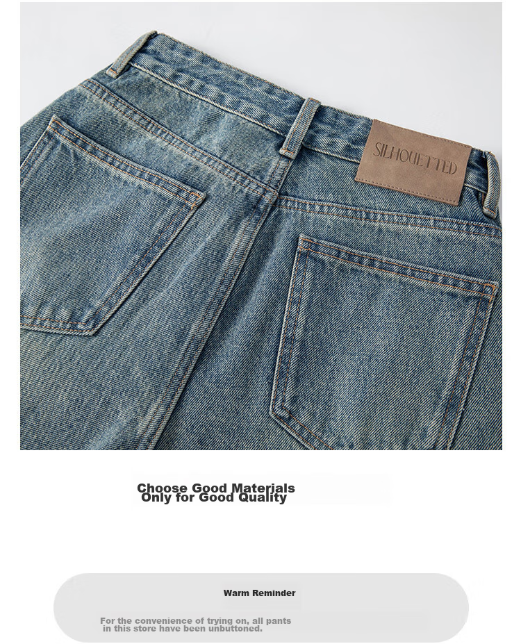 RAIN.CUN Light Gray Wide-Leg Pants for Petite Women, 2024 Autumn And Winter High-Waist Loose Casual Straight Jeans 11