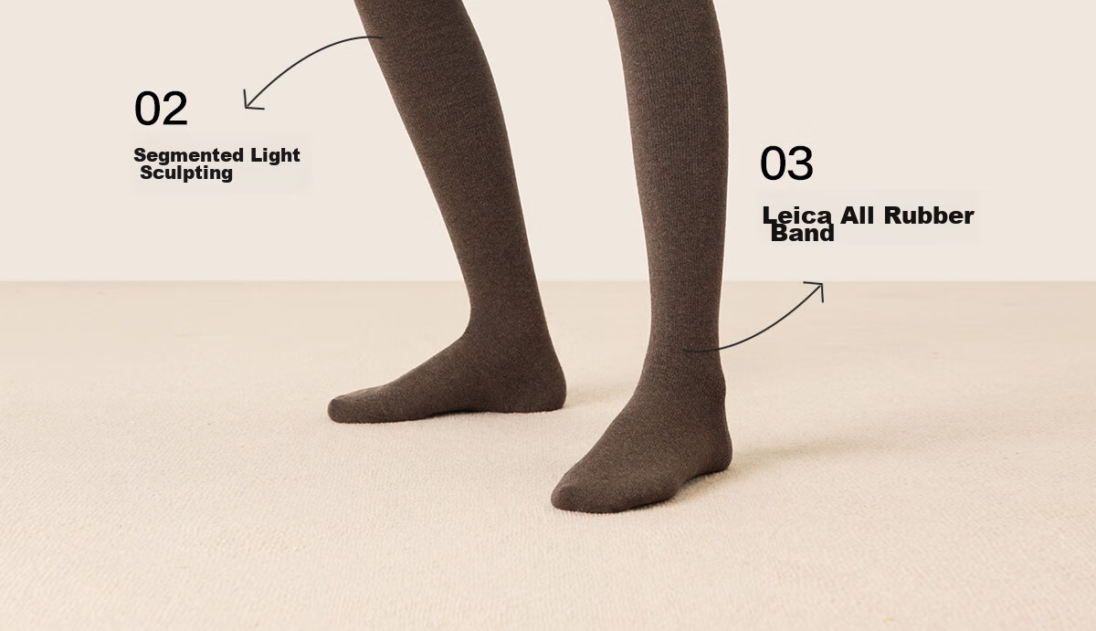 Mianzhuwu Knee-High Stockings for Women, Anti-Slip Thigh Slimming High Tube Socks for Autumn And Winter, 1 Pair 4