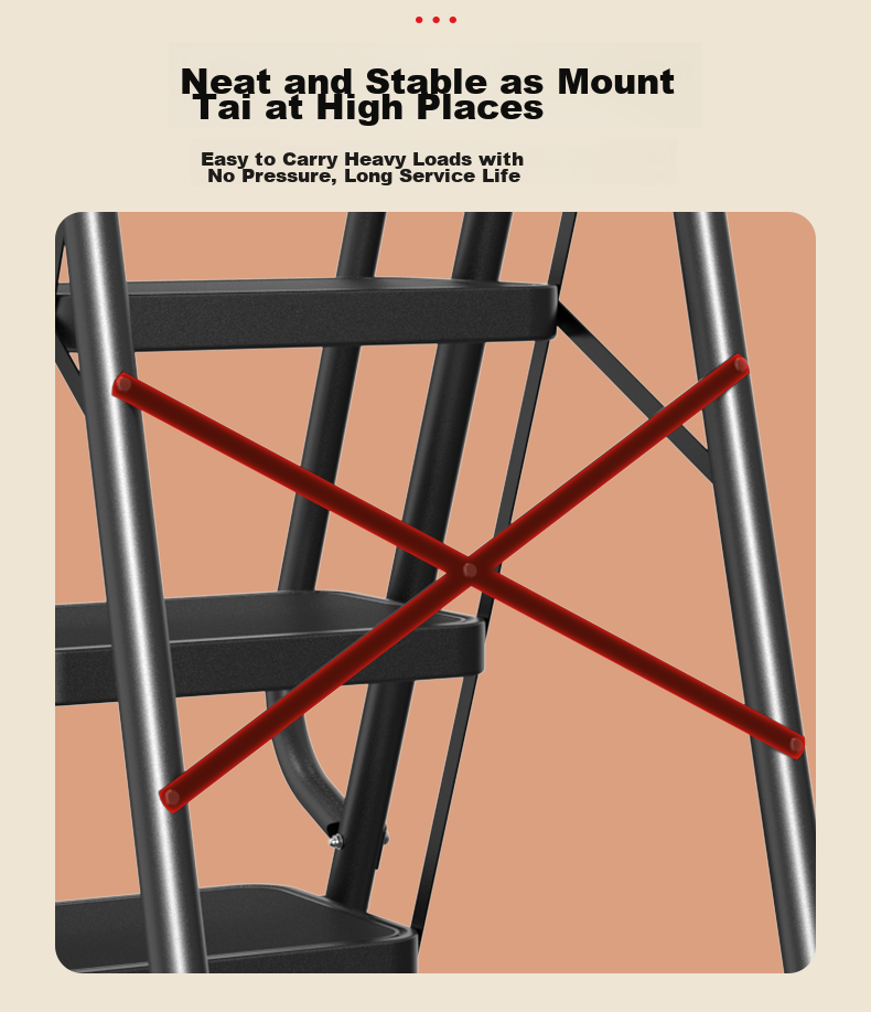 DU PONT Household Folding Step Ladder, 5-Step Thickened Carbon Steel Safety Ladder with Handrails 14
